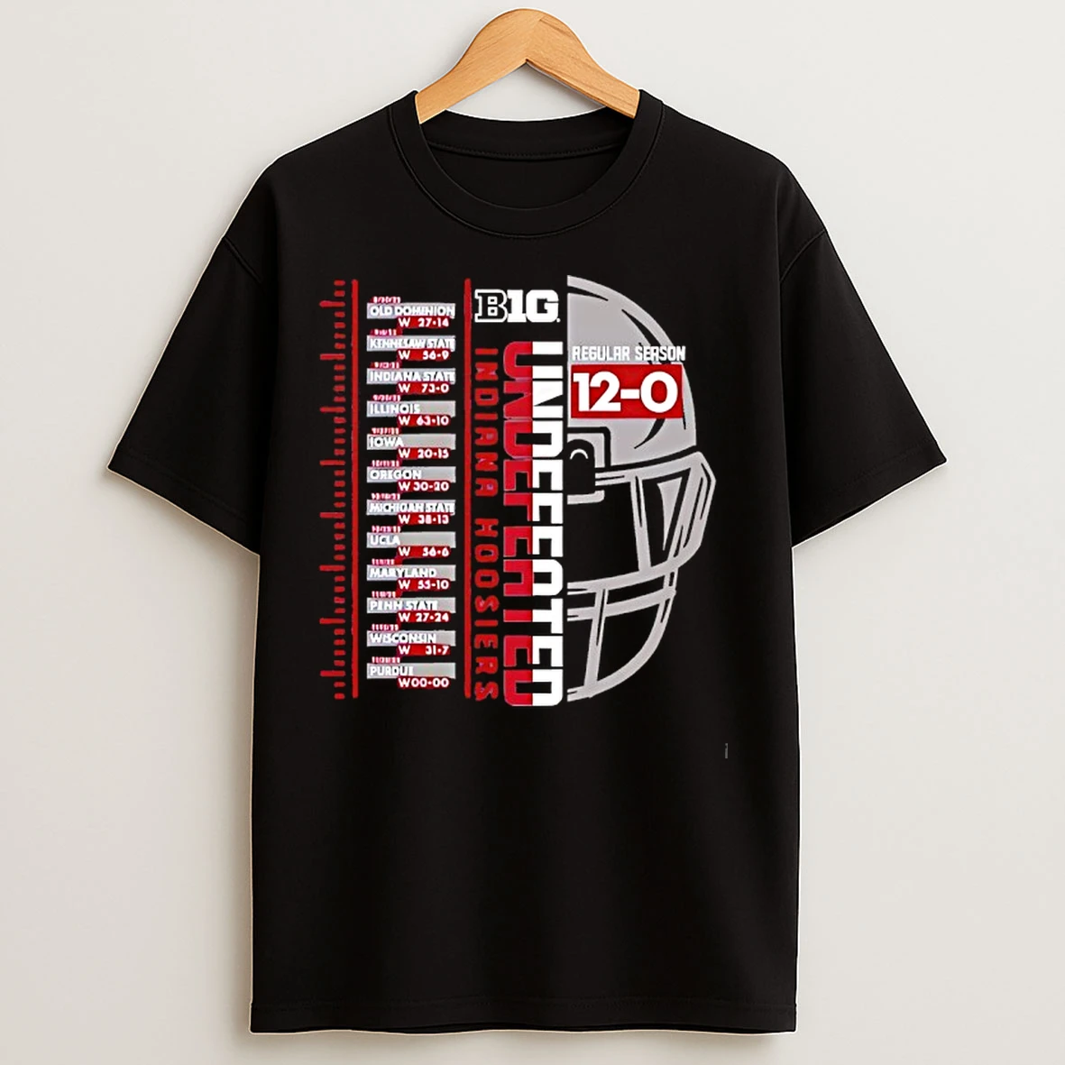 Classic Indiana Hoosiers Charcoal Blue 84 Football 2025 Undefeated Regular Season T Shirts