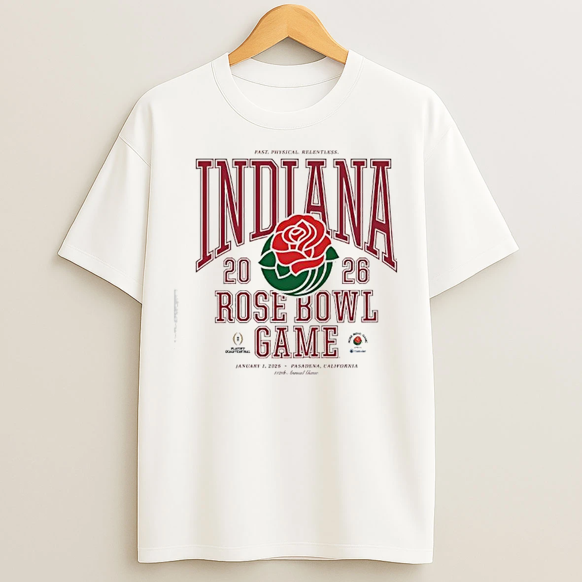 Classic Indiana Hoosiers Fast Physical Relentless 2026 Rose Bowl Game T Shirts