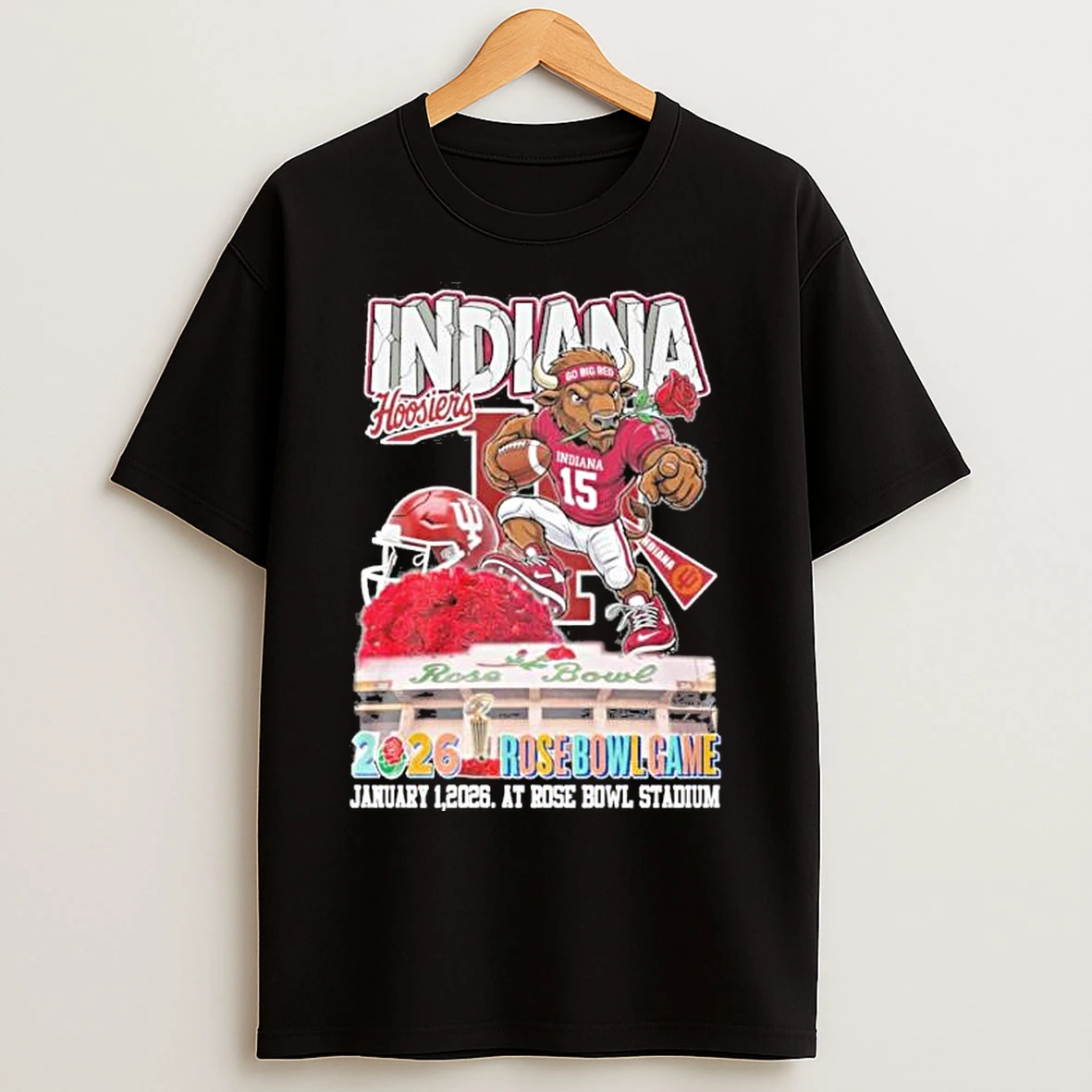 Classic Indiana Hoosiers Mascot 2026 Rose Bowl Game Stadium T Shirts