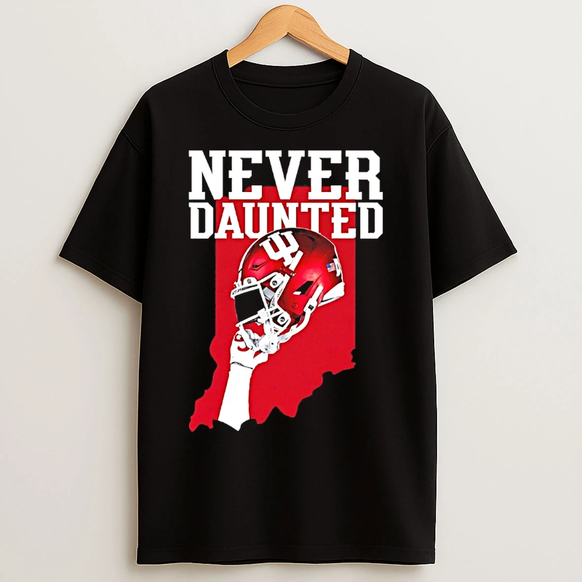 Classic Indiana Hoosiers Never Daunted Football State Helmet T Shirts