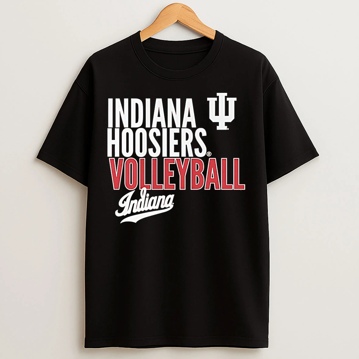 Classic Indiana Hoosiers Volleyball Indiana Text Logo Overlay T Shirts