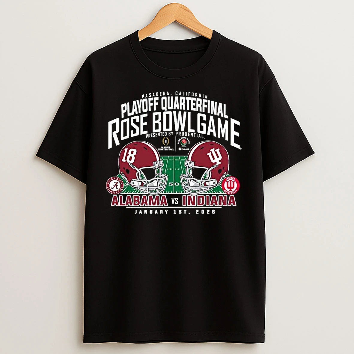 Classic Indiana Hoosiers Vs Alabama Crimson Tide 2025 26 Cfp Rose Bowl Game Matchup T Shirts