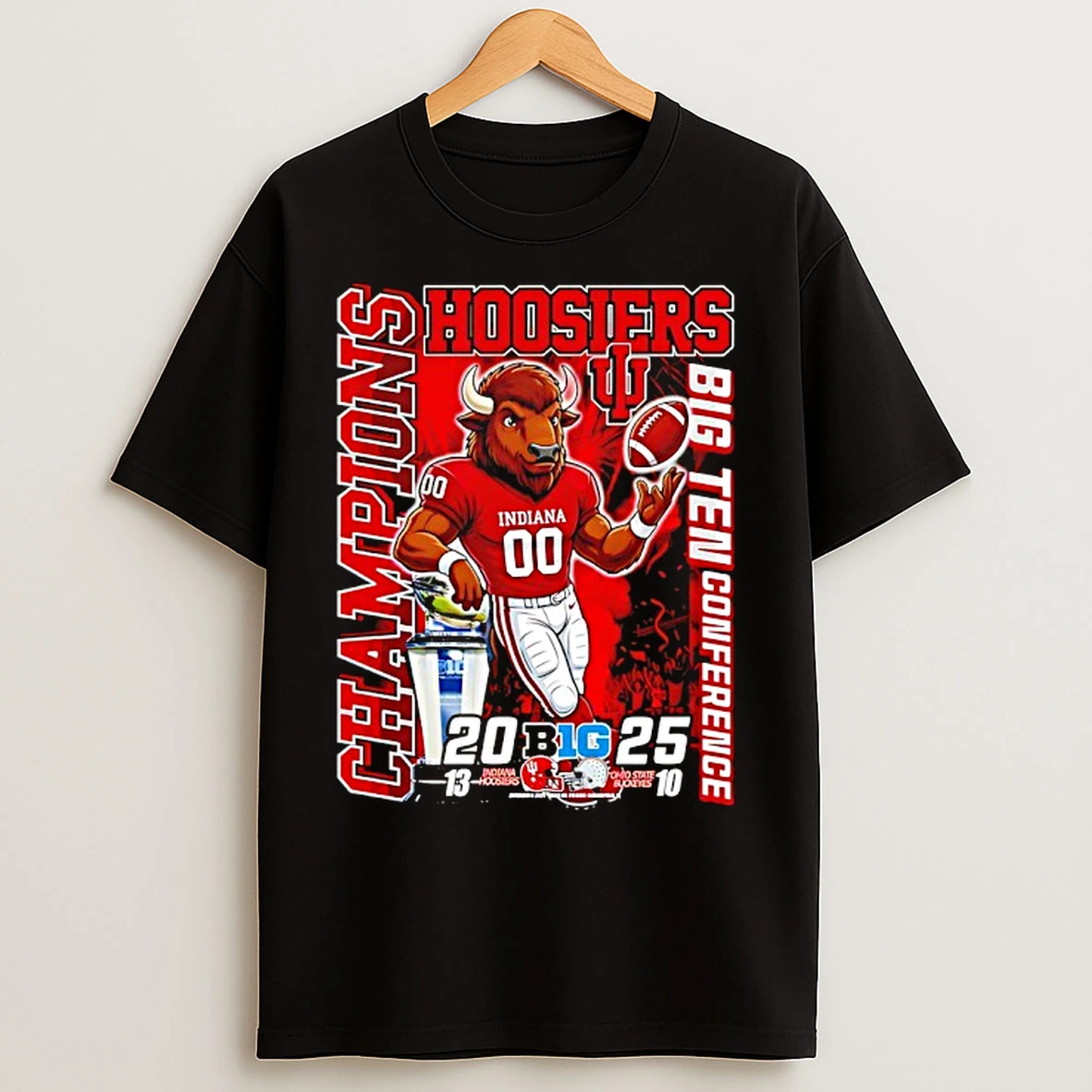 Classic Indiana Hoosiers Football Big 10 Conference Champions 2025 T Shirts