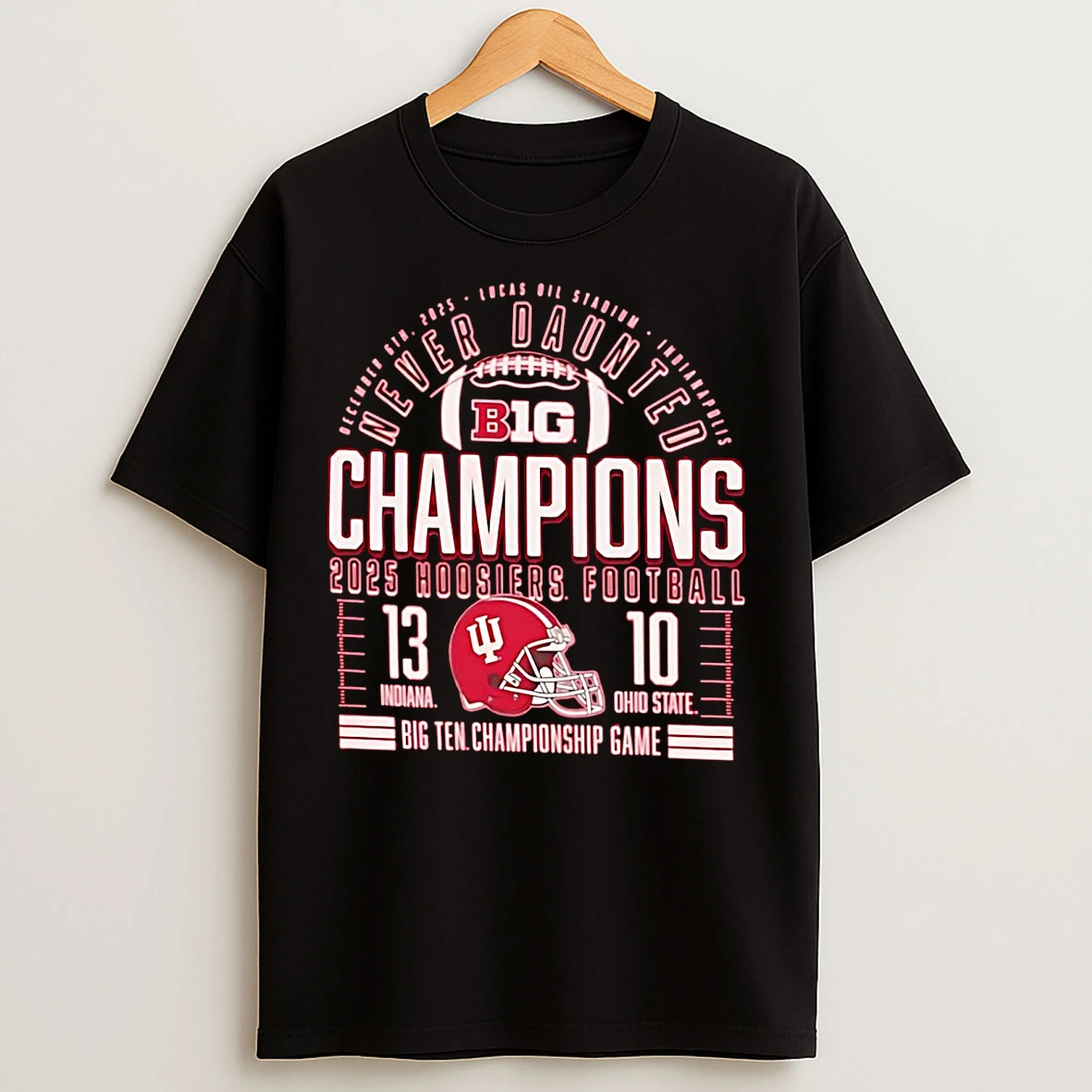 Classic Indiana Hoosiers Never Daunted 2025 Big 10 Championship Game T Shirts