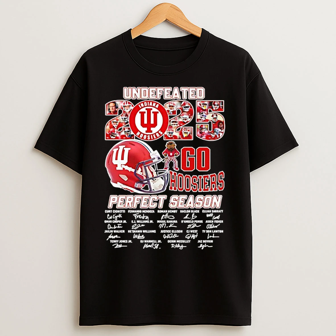 Classic Indiana Hoosiers Undefeated 2025 Perfect Season Players Signatures T Shirts