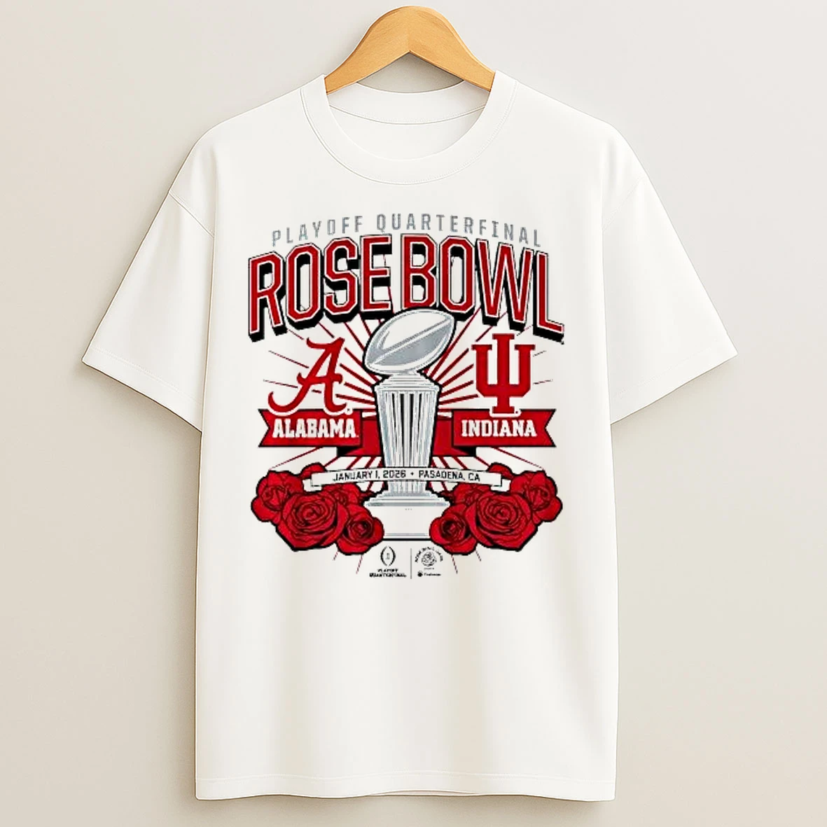 Classic Indiana Hoosiers Vs Alabama Crimson Tide 2025 Cfp Rose Bowl Matchup T Shirts