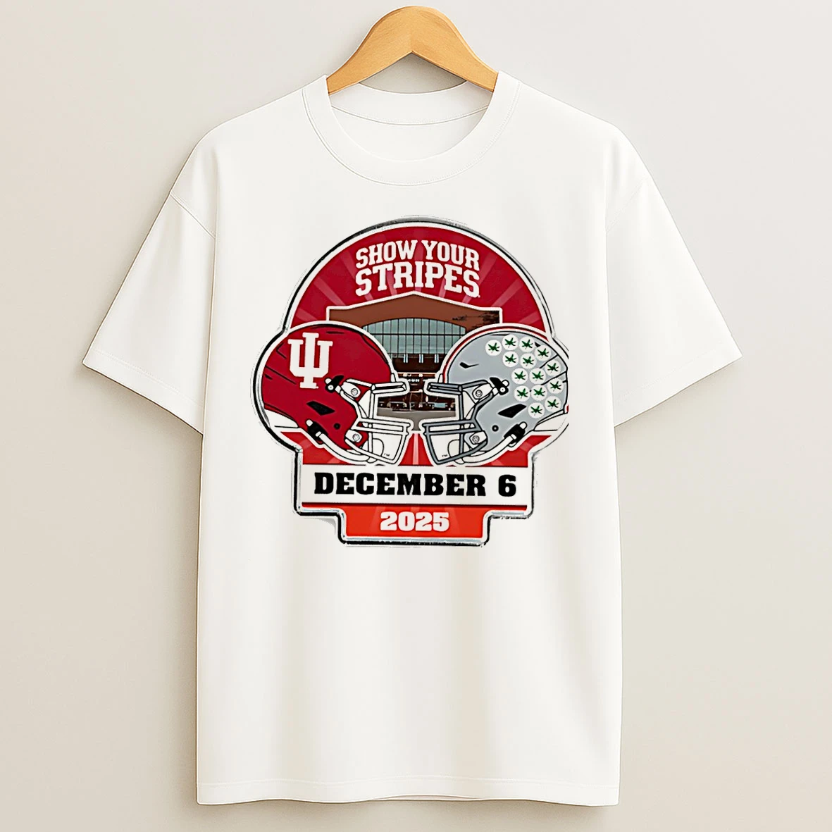 Classic Indiana Hoosiers Vs Ohio State Big 10 Championship Matchup Show Your Stripes Christmas T Shirts