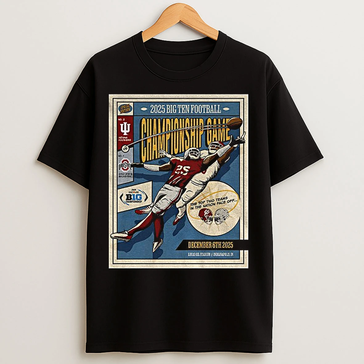 Classic Indiana Hoosiers Vs Ohio State Buckeyes Big Ten 2025 Football Championship Game T Shirts