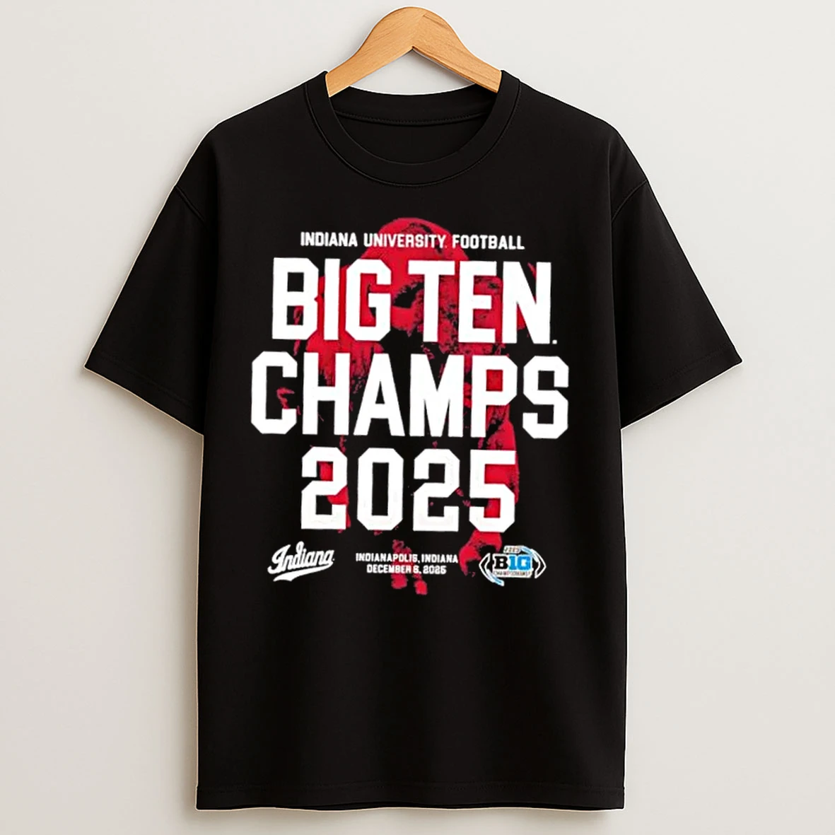 Classic Indiana University Football 2025 Big Ten Champs Bison T Shirts
