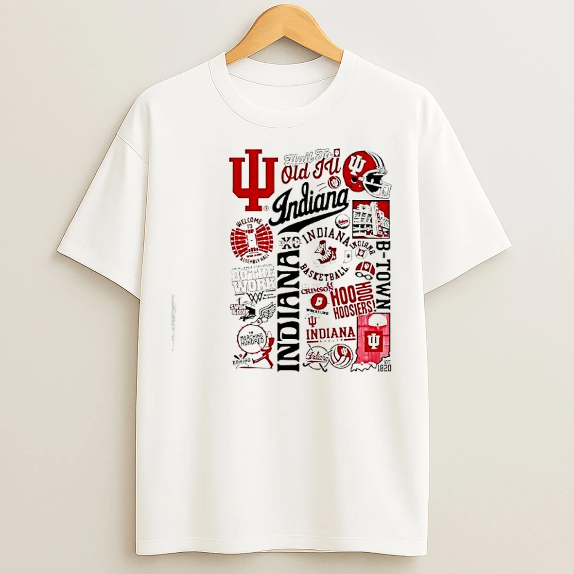 Classic Indiana Basketball Hail To Old Scatter Logo T Shirts