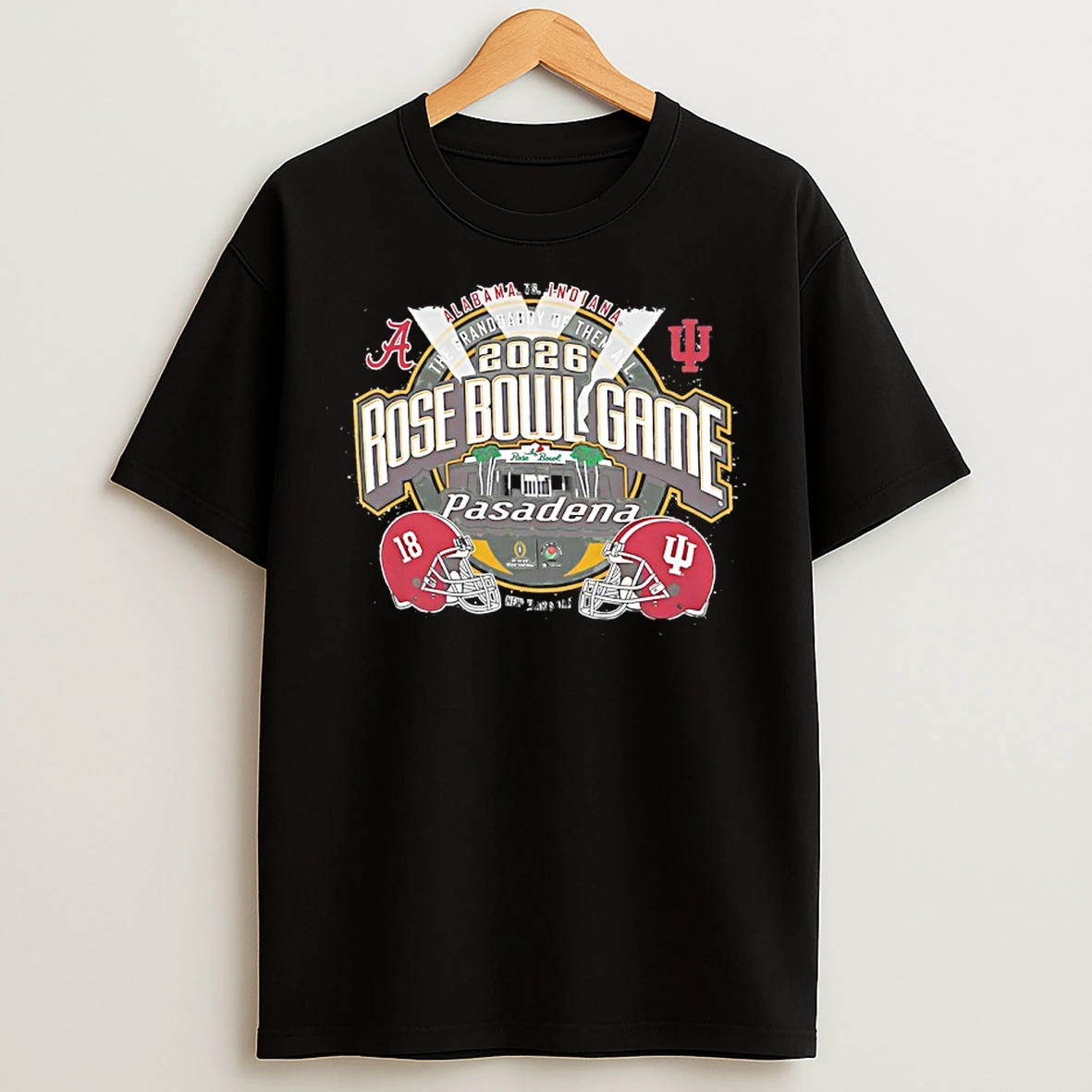 Classic Indiana Vs Alabama Football 2026 Rose Bowl Head To Head Stadium T Shirts