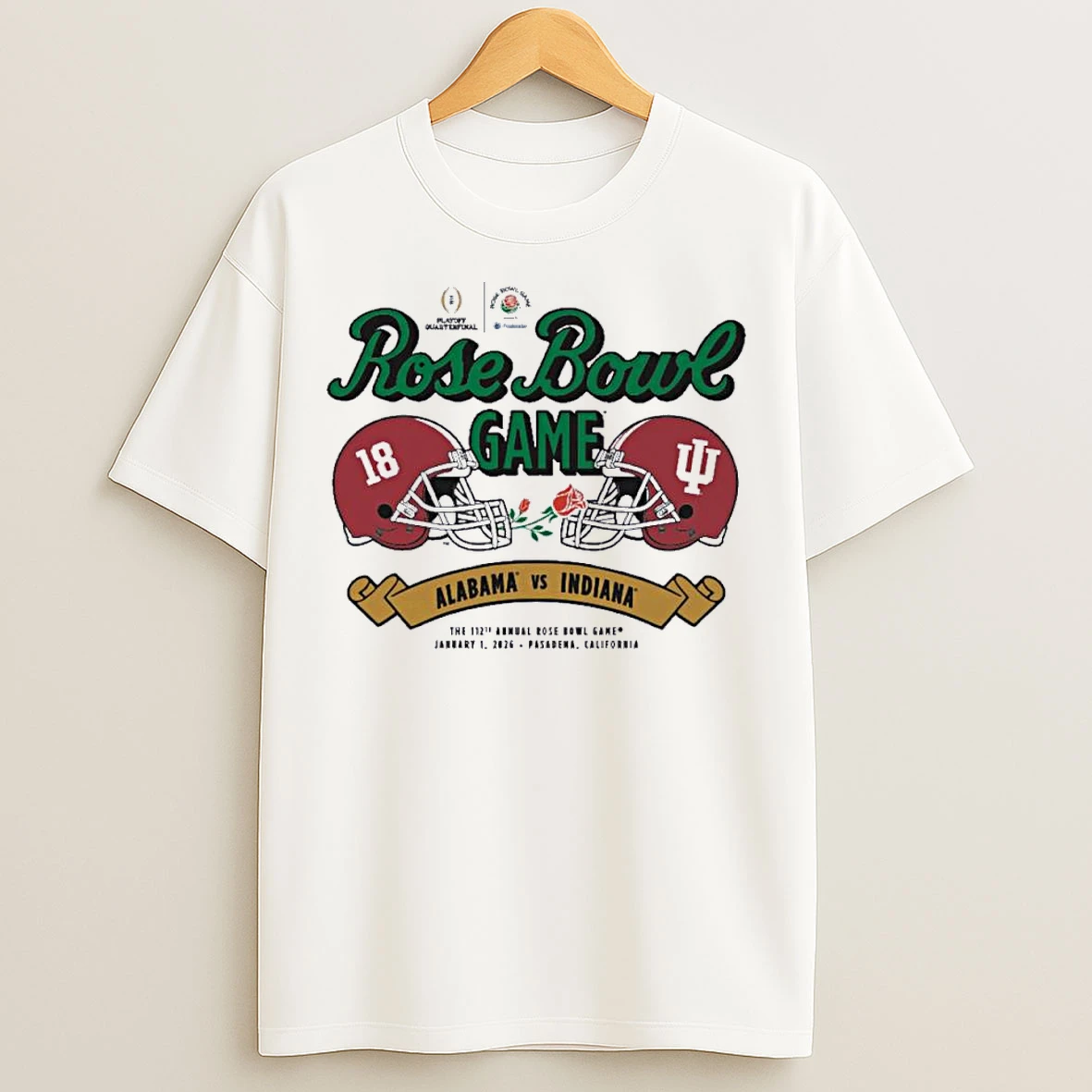 Classic Indiana Vs Alabama 2026 Rose Bowl Game Helmet T Shirts