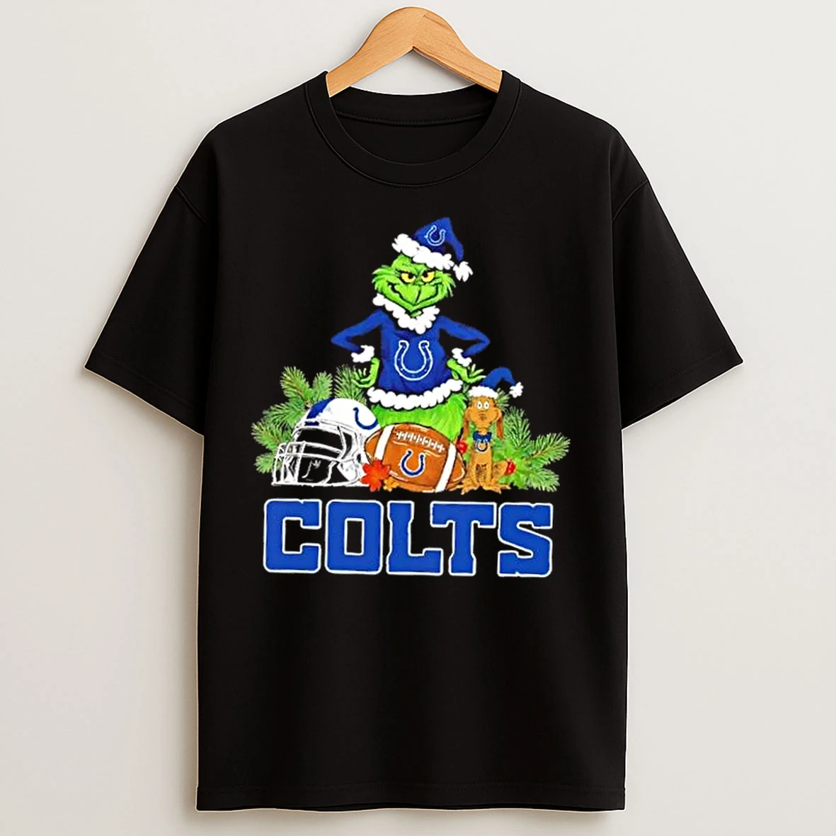 Classic Indianapolis Colts Football X Grinch Merry Christmas Graphic T Shirts
