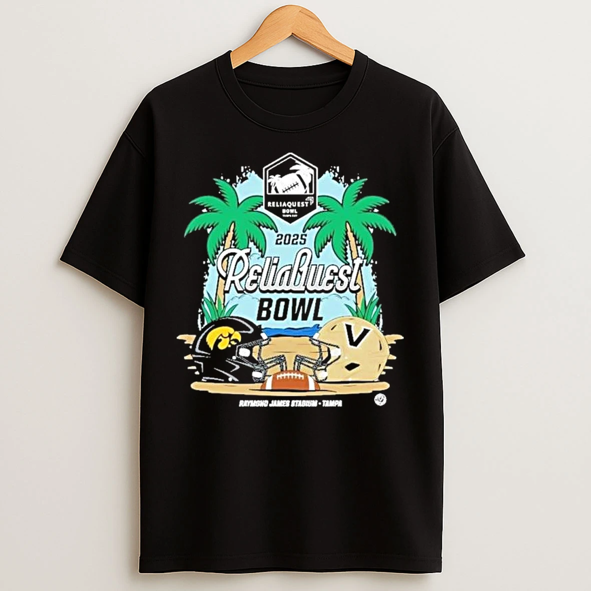 Classic Iowa Hawkeyes Vs Vanderbilt Commodores 2025 Reliaquest Bowl Dueling Head To Head T Shirts