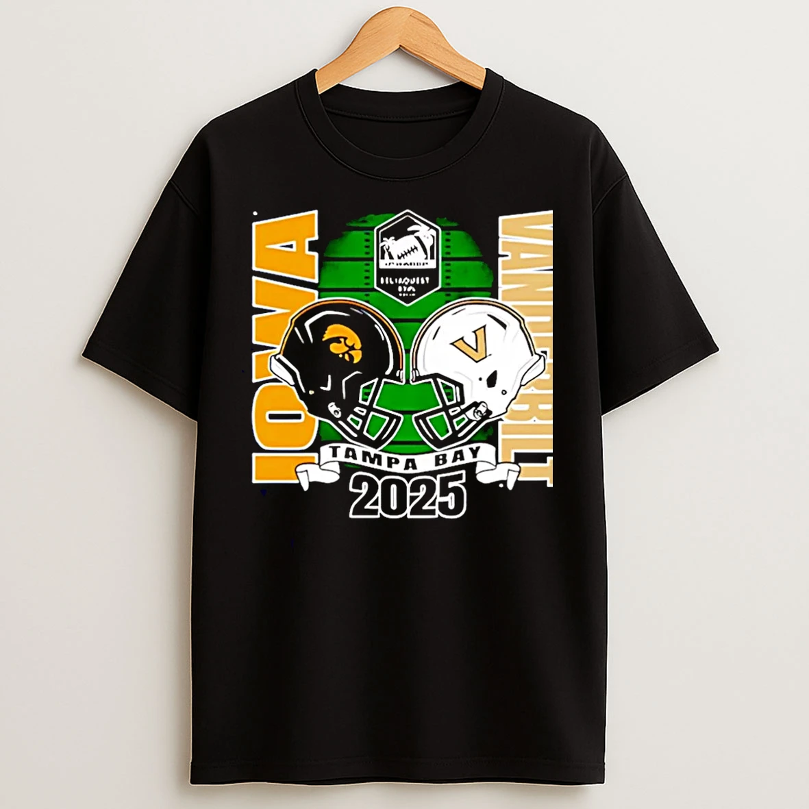 Classic Iowa Hawkeyes Vs Vanderbilt 2025 Reliaquest Bowl Head To Head Christmas T Shirts