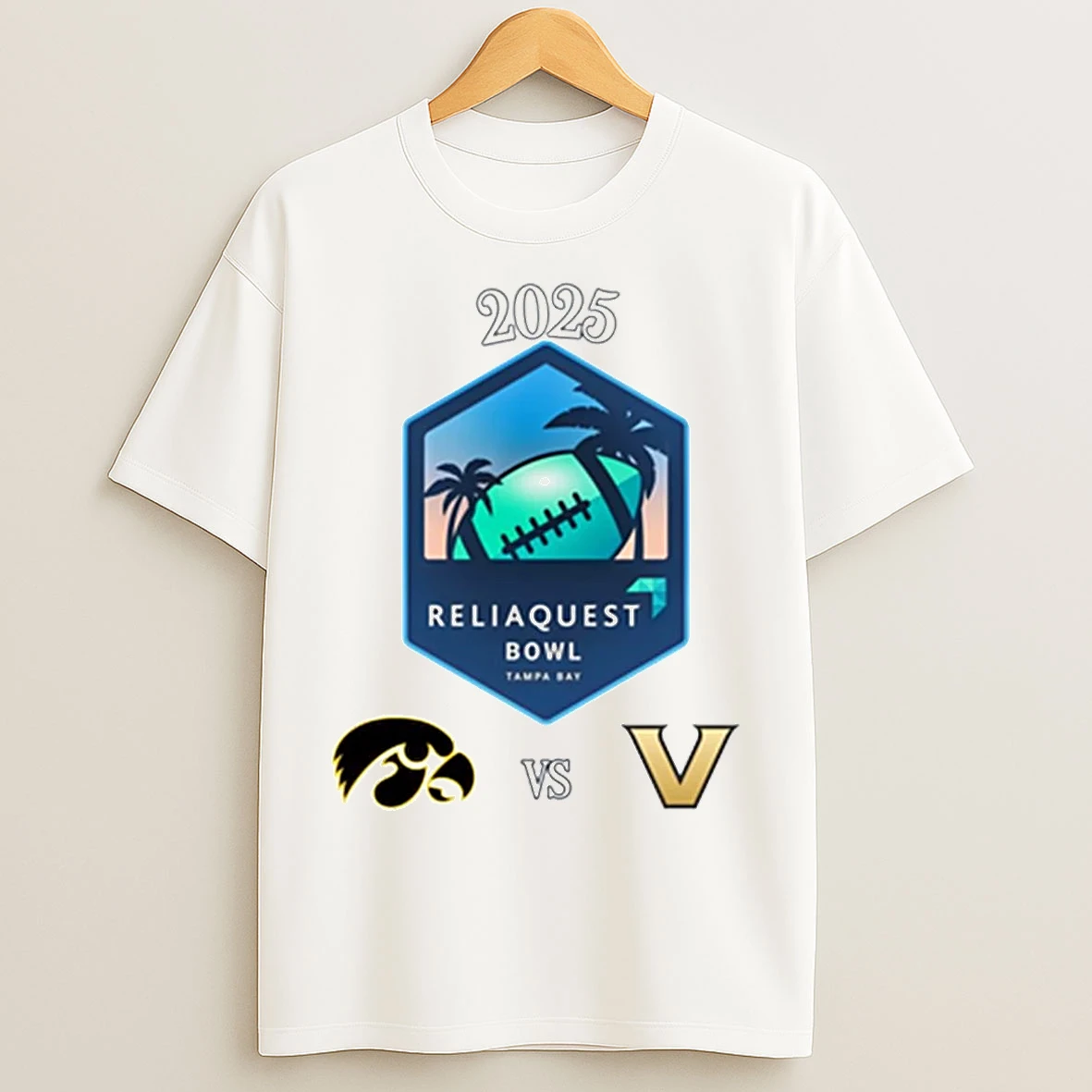 Classic Iowa Hawkeyes Vs Vanderbilt Commodores 2025 Reliaquest Bowl T Shirts