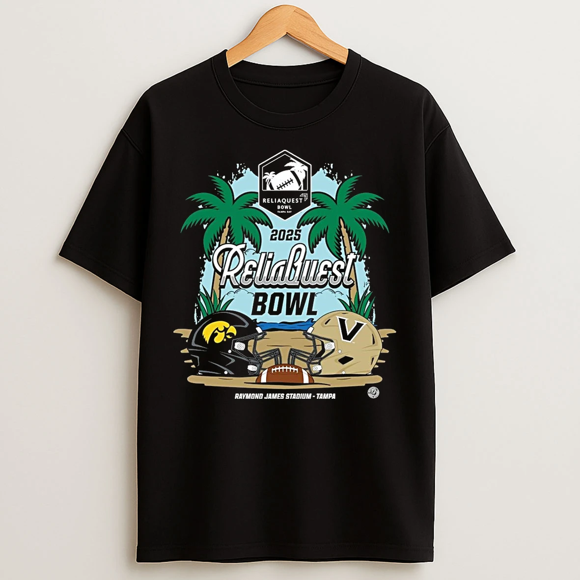 Classic Iowa Hawkeyes Vs Vanderbilt Commodores 2025 Reliaquest Bowl Head To Head T Shirts