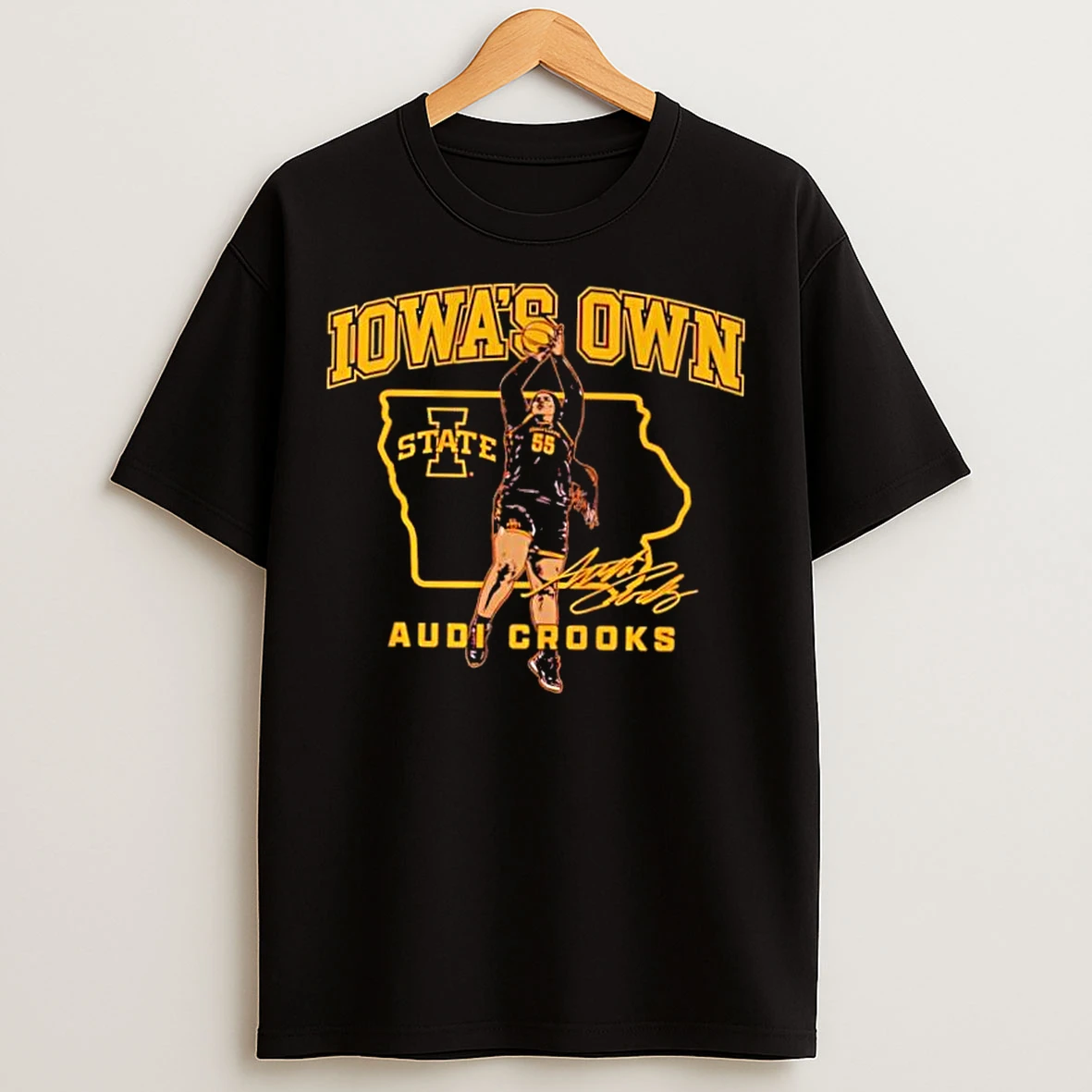 Classic Iowa State Cyclones Mens Basketball Audi Crooks State Star Player T Shirts