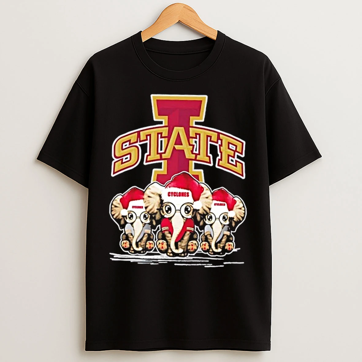 Classic Iowa State Cyclones X Elephants Santa Hat Merry Christmas T Shirts