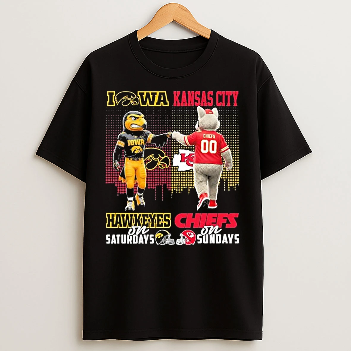 Classic Iowa Vs Chiefs Mascot On Saturdays And On Sundays T Shirts