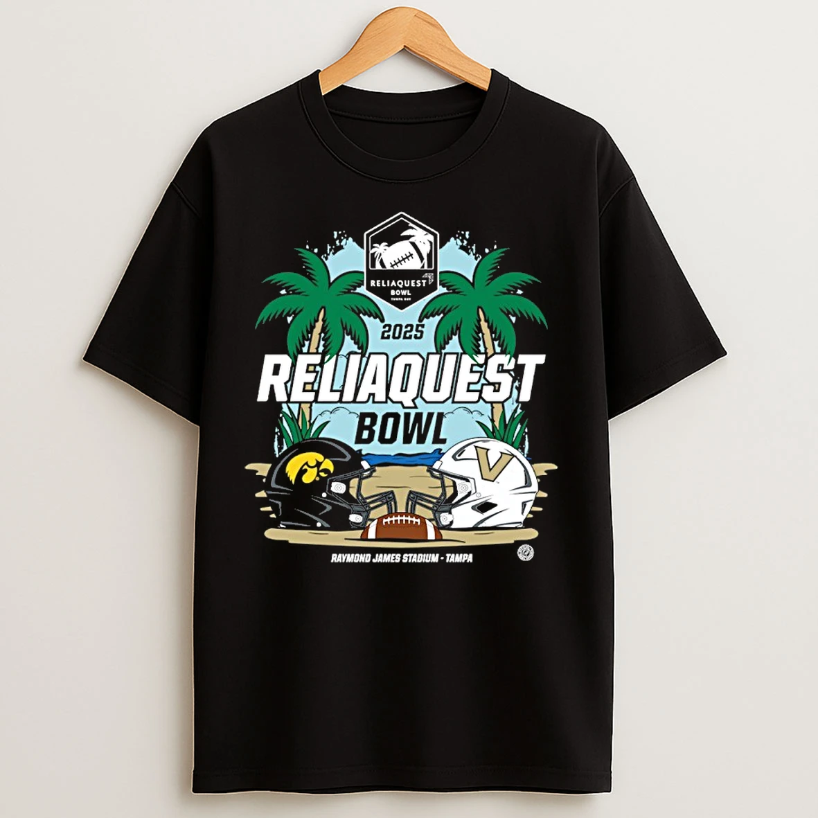 Classic Iowa Vs Vanderbilt 2025 Reliaquest Bowl Helmet T Shirts