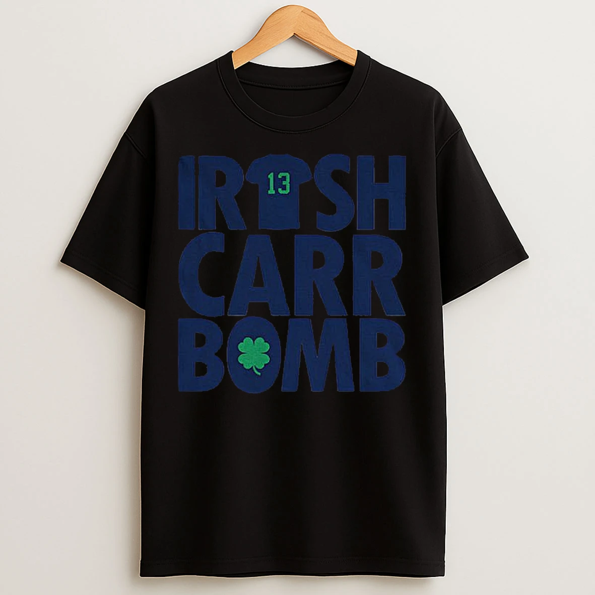 Classic Irish Carr Bomb Cj Carr Notre Dame Fighting Irish Football 2025 St Patrick Day T Shirts