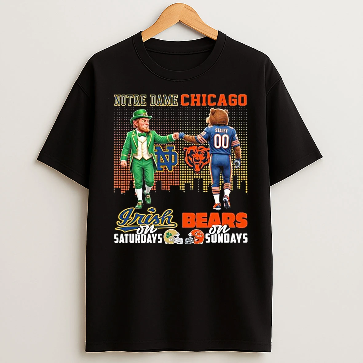 Classic Irish Vs Bears Mascot On Saturdays And On Sundays T Shirts