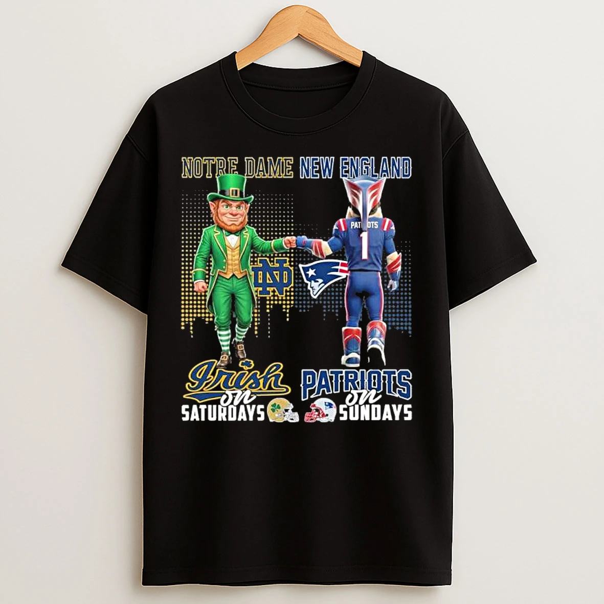 Classic Irish Vs Patriots Mascot On Saturdays And On Sundays T Shirts
