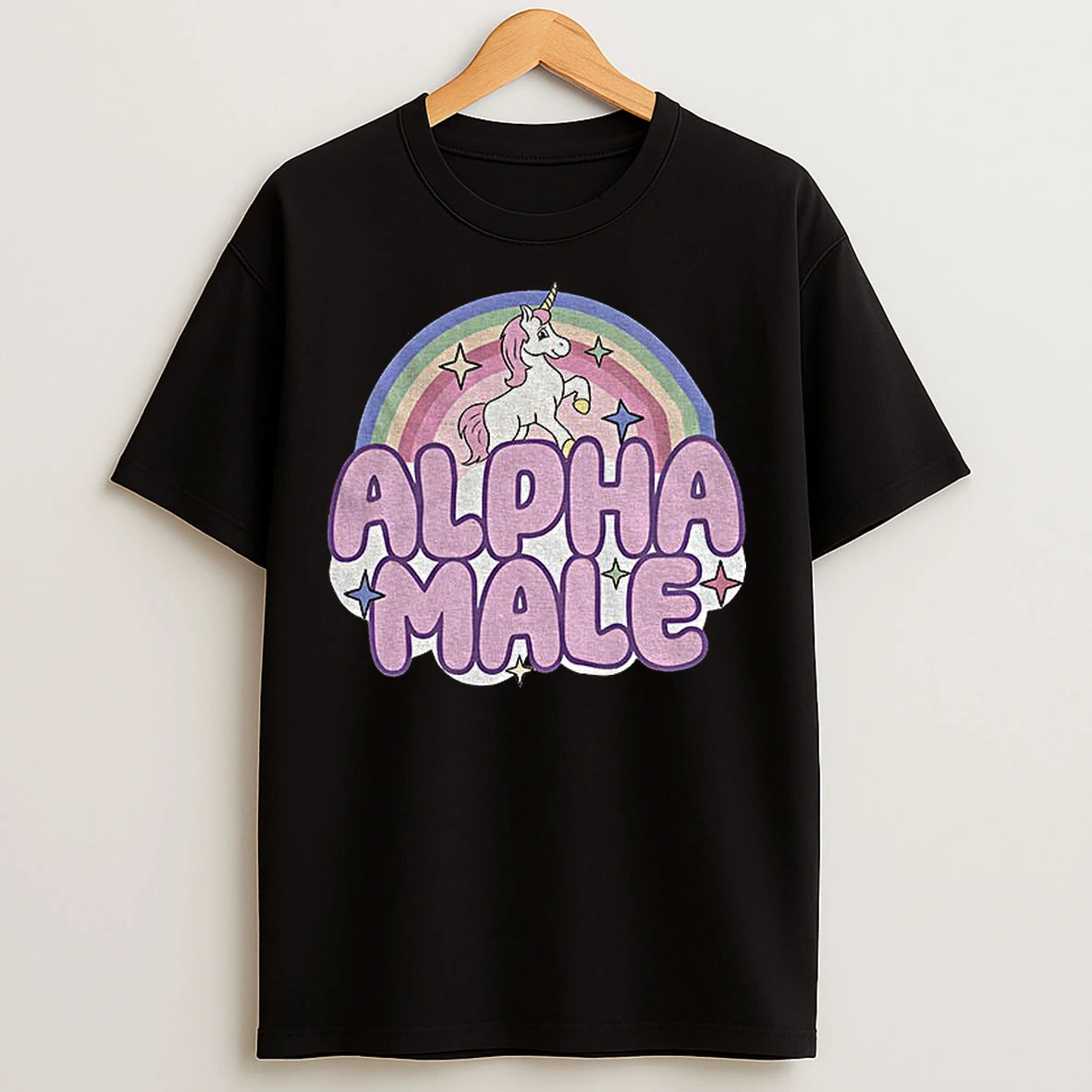 Classic Ironic Alpha Male Unicorn Rainbow T Shirts