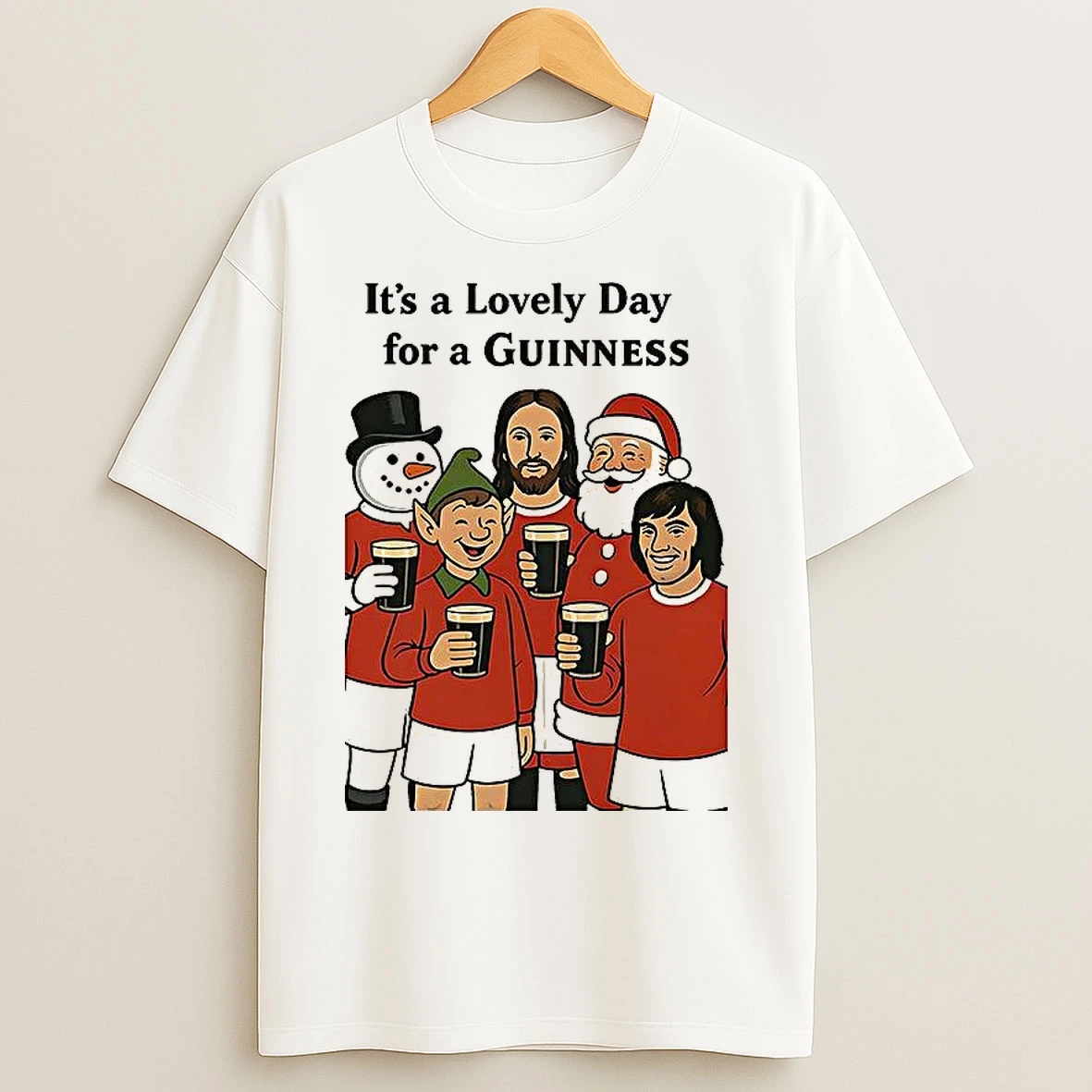Classic Its A Lovely Day For A Guinness Manchester United Christmas T Shirts