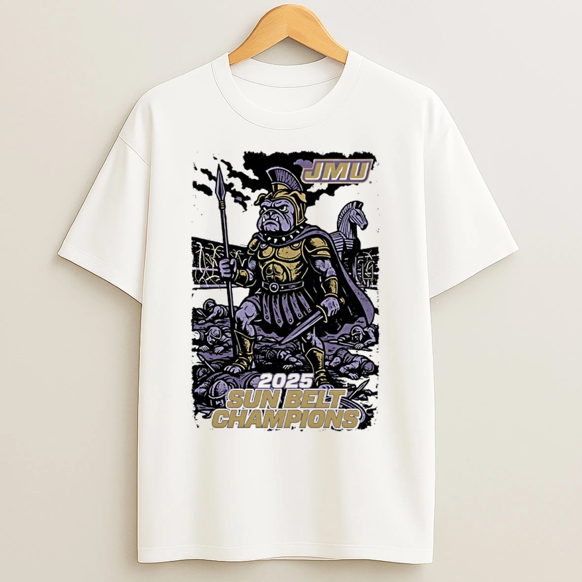 Classic Jmu Dukes 2025 Sun Velt Champions Mascot T Shirts
