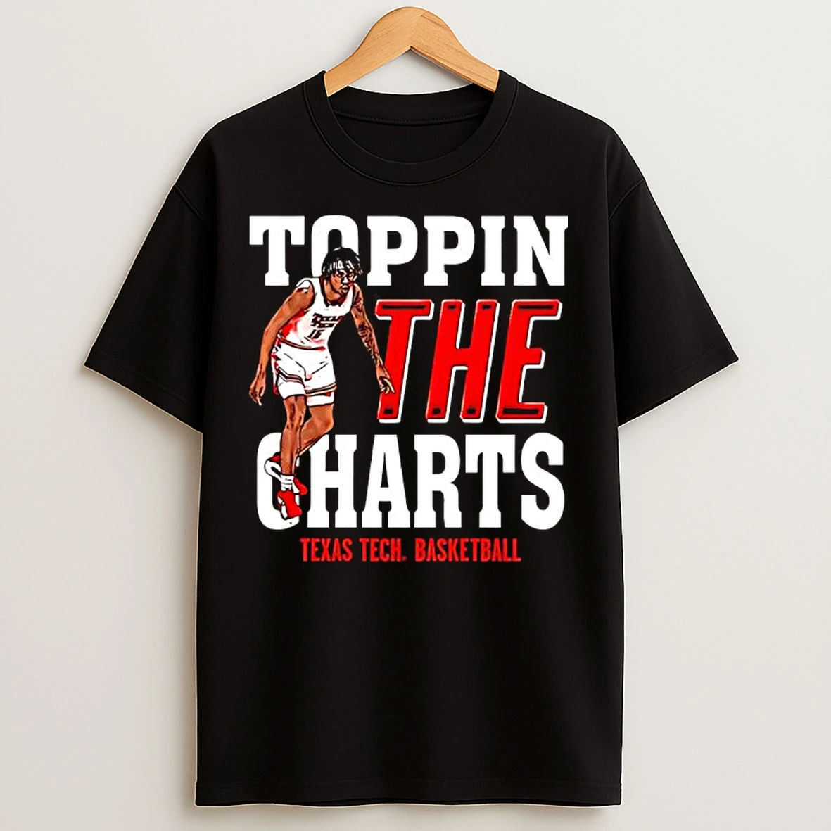Classic Jt Toppin Texas Tech Red Raiders Basketball Toppin The Charts Player T Shirts