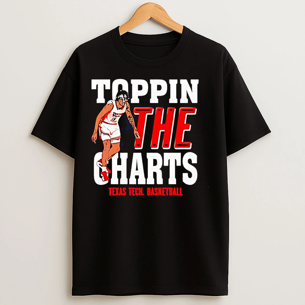 Classic Jt Toppin The Charts Texas Tech Red Raiders Basketball T Shirts