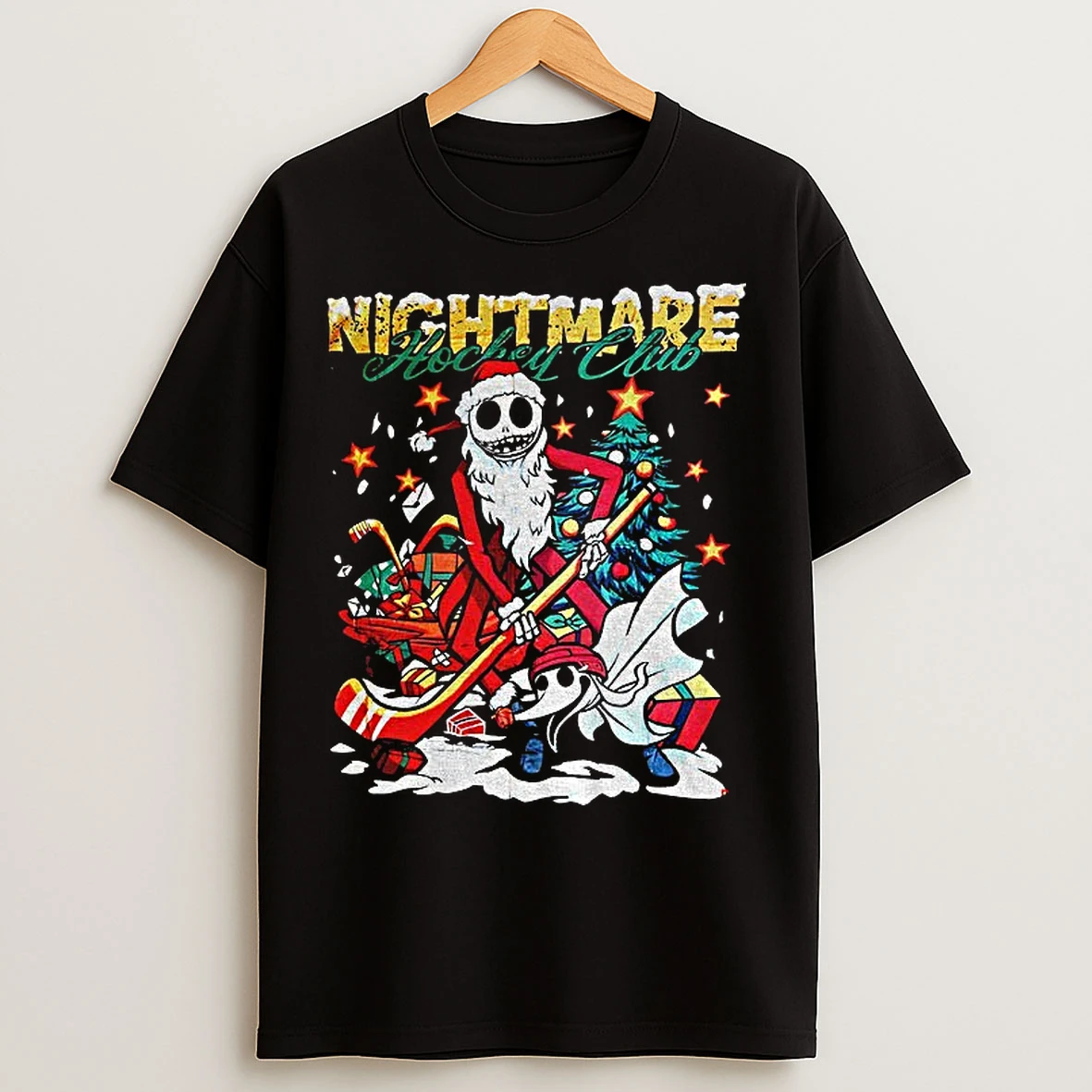 Classic Jack Skellington And Zero The Nightmare Before Christmas Nightmare Hockey Cub T Shirts