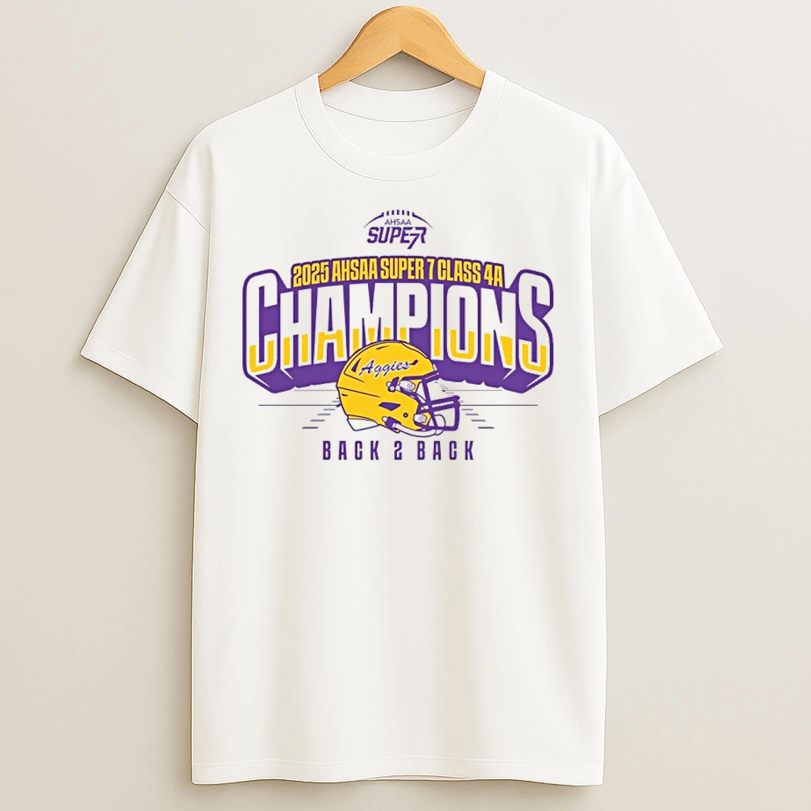Classic Jackson Aggies Back 2 Back 2025 Ahsaa Super 7 Class 4a State Champions T Shirts