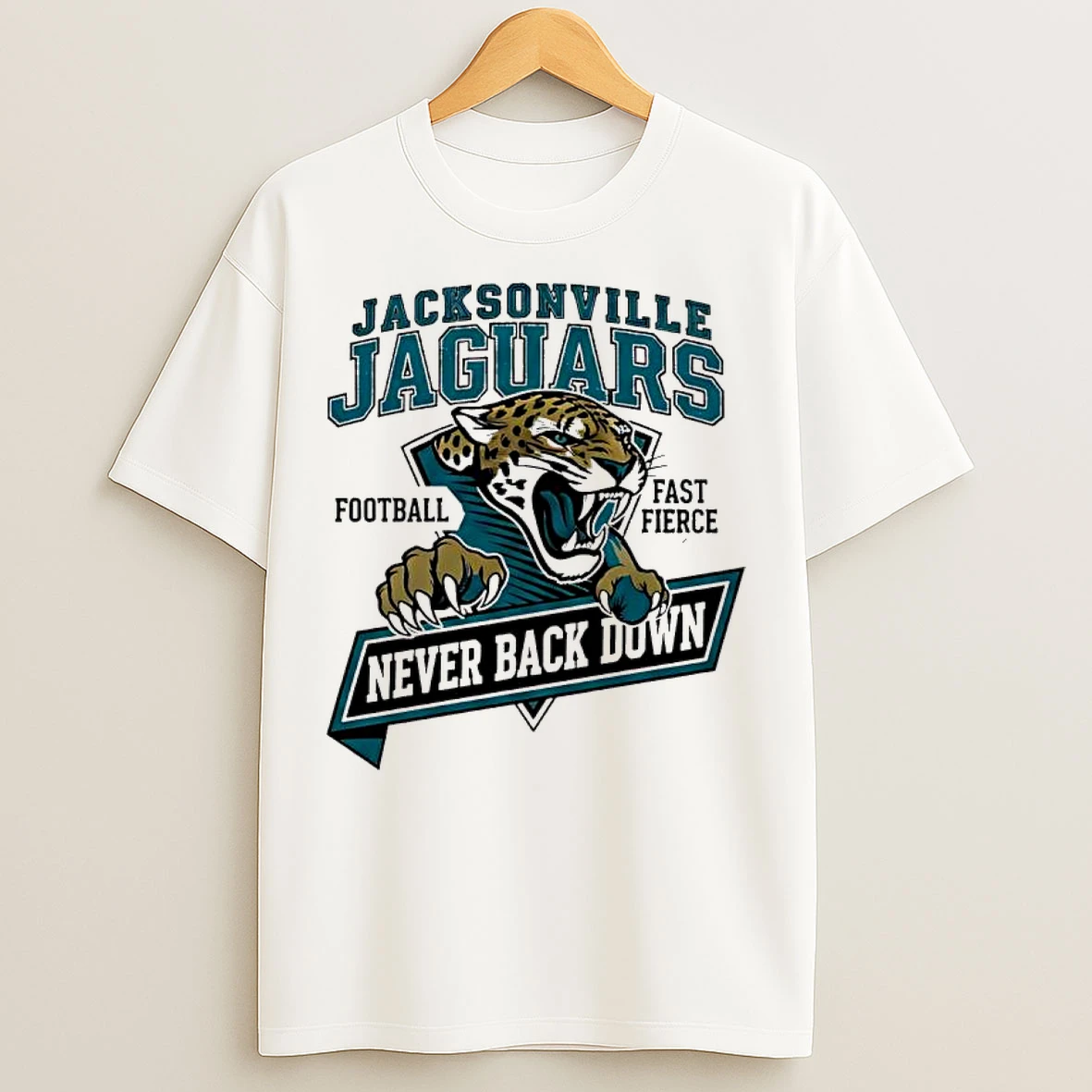 Classic Jacksonville Jaguars Football Fast Fierce Never Back Down T Shirts