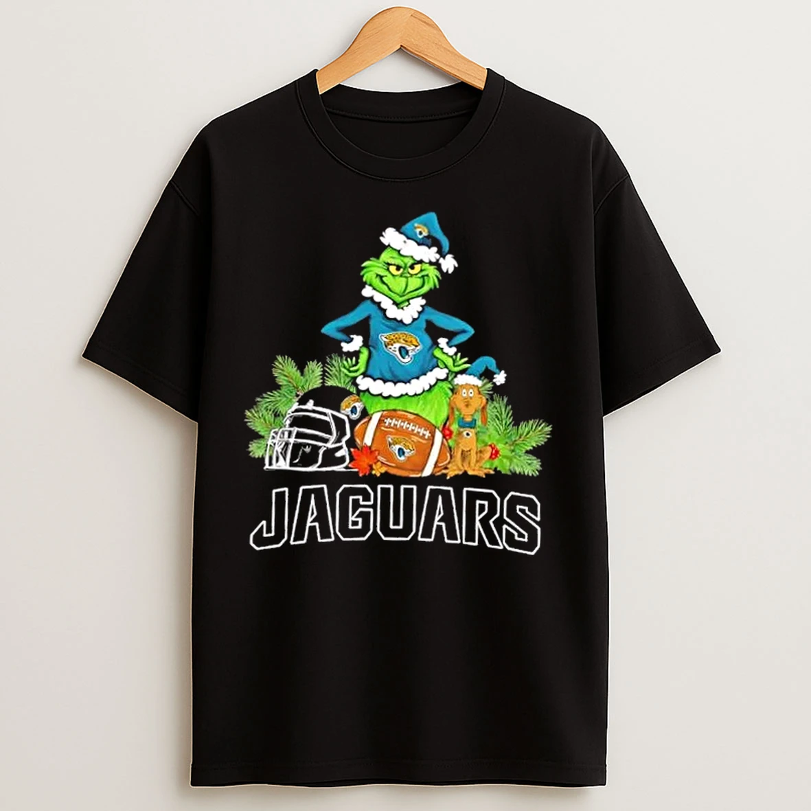 Classic Jacksonville Jaguars Football X Grinch And Max Dog Merry Christmas T Shirts