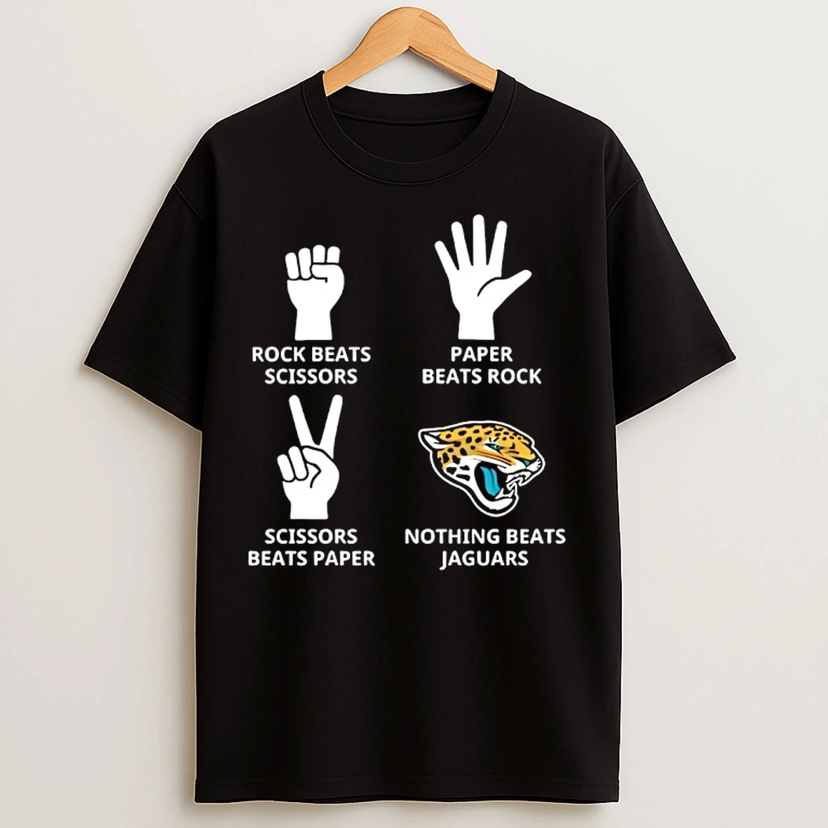 Classic Jacksonville Jaguars Nothing Beats Rock Beats Scissors Paper Beats Rock Scissors Beats Paper T Shirts