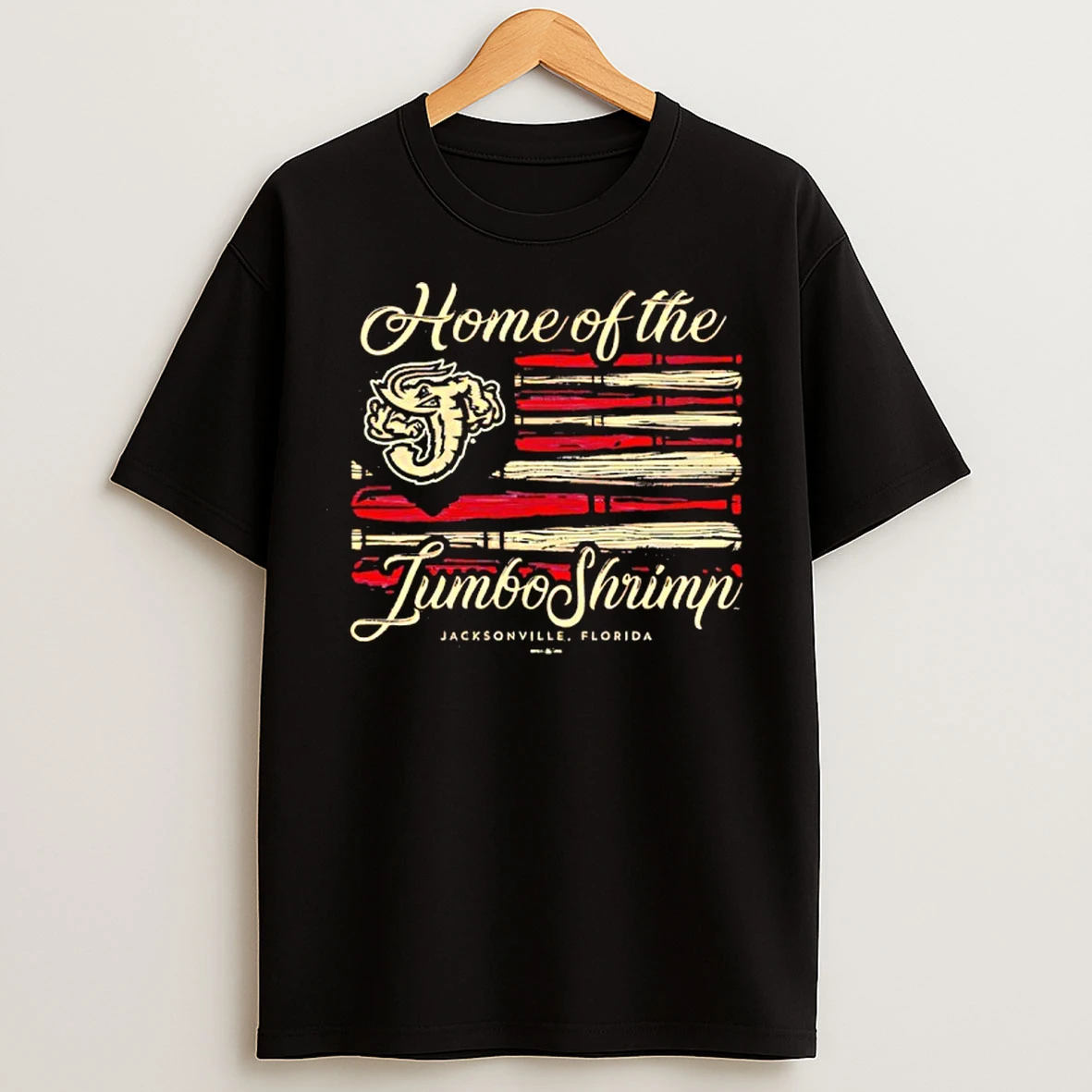 Classic Jacksonville Jumbo Shrimp Goteez Bat Flag T Shirts