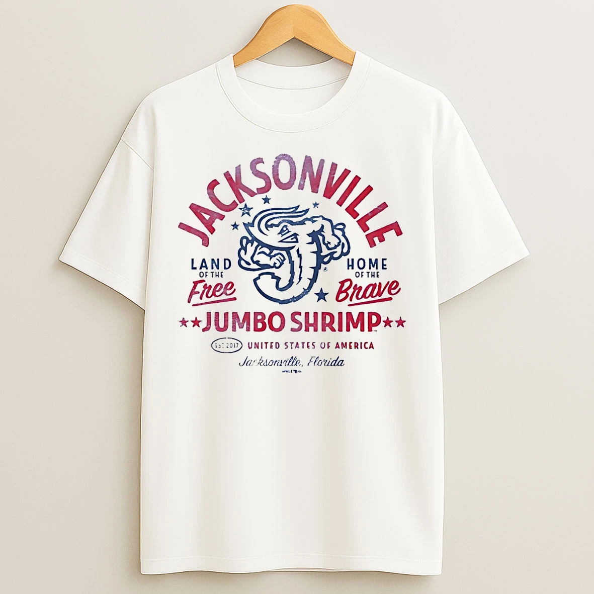Classic Jacksonville Jumbo Shrimp Land Of The Free Home Of The Brave T Shirts