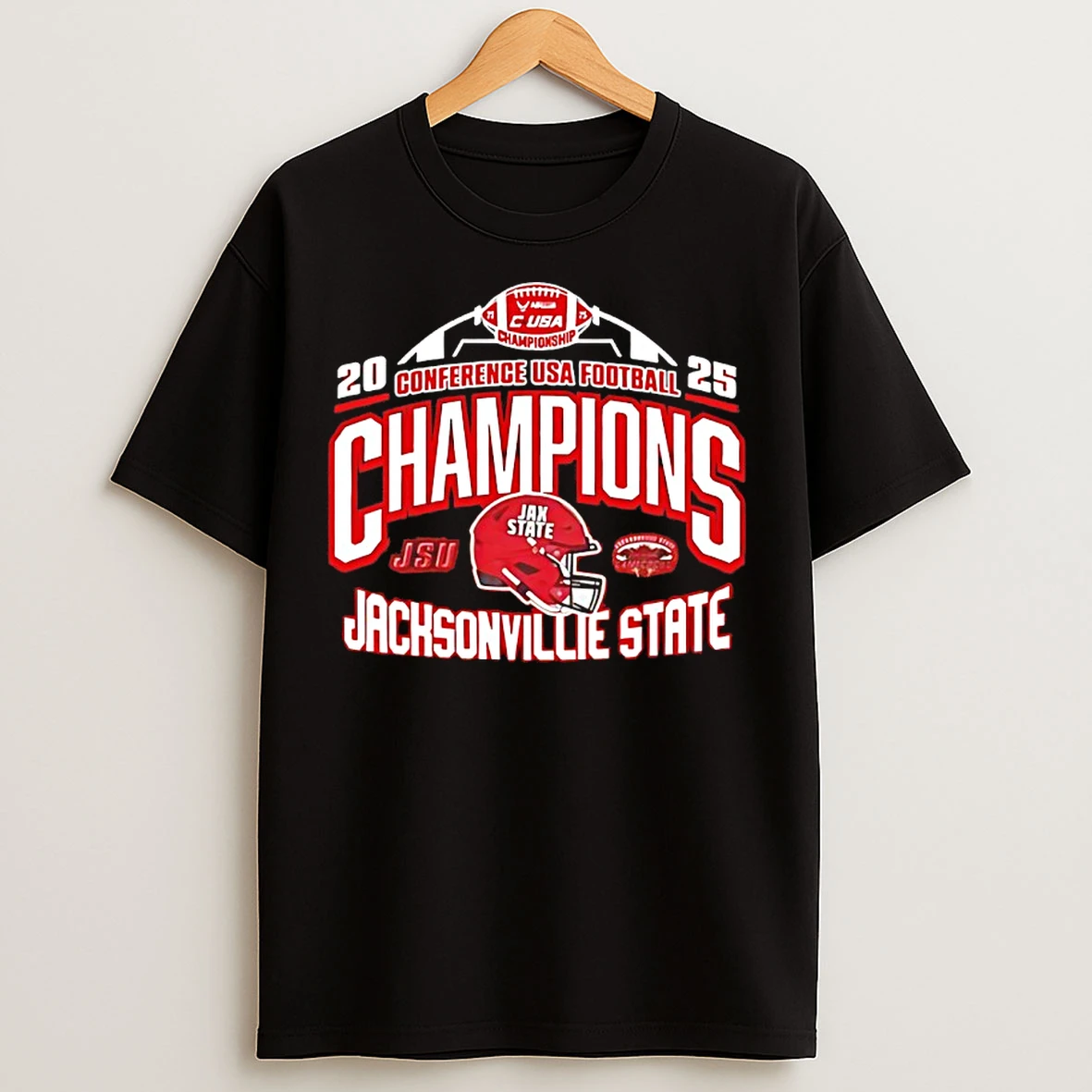 Classic Jacksonville State Gamecocks Conference Usa Champions 2025 Football T Shirts