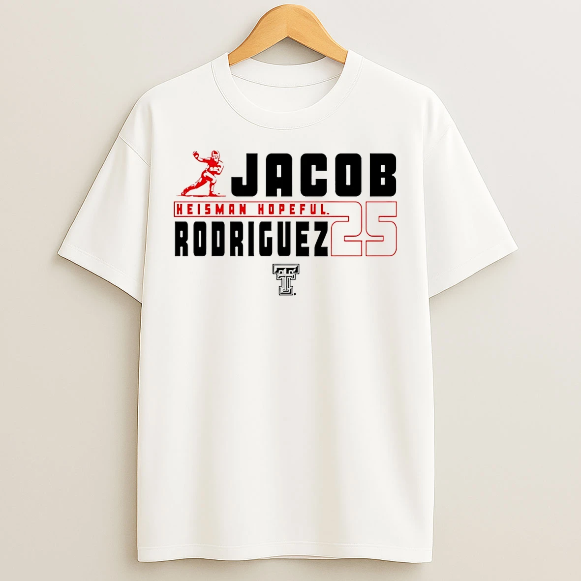 Classic Jacob Rodriguez Texas Tech Red Raiders Heisman Hopeful 25 T Shirts
