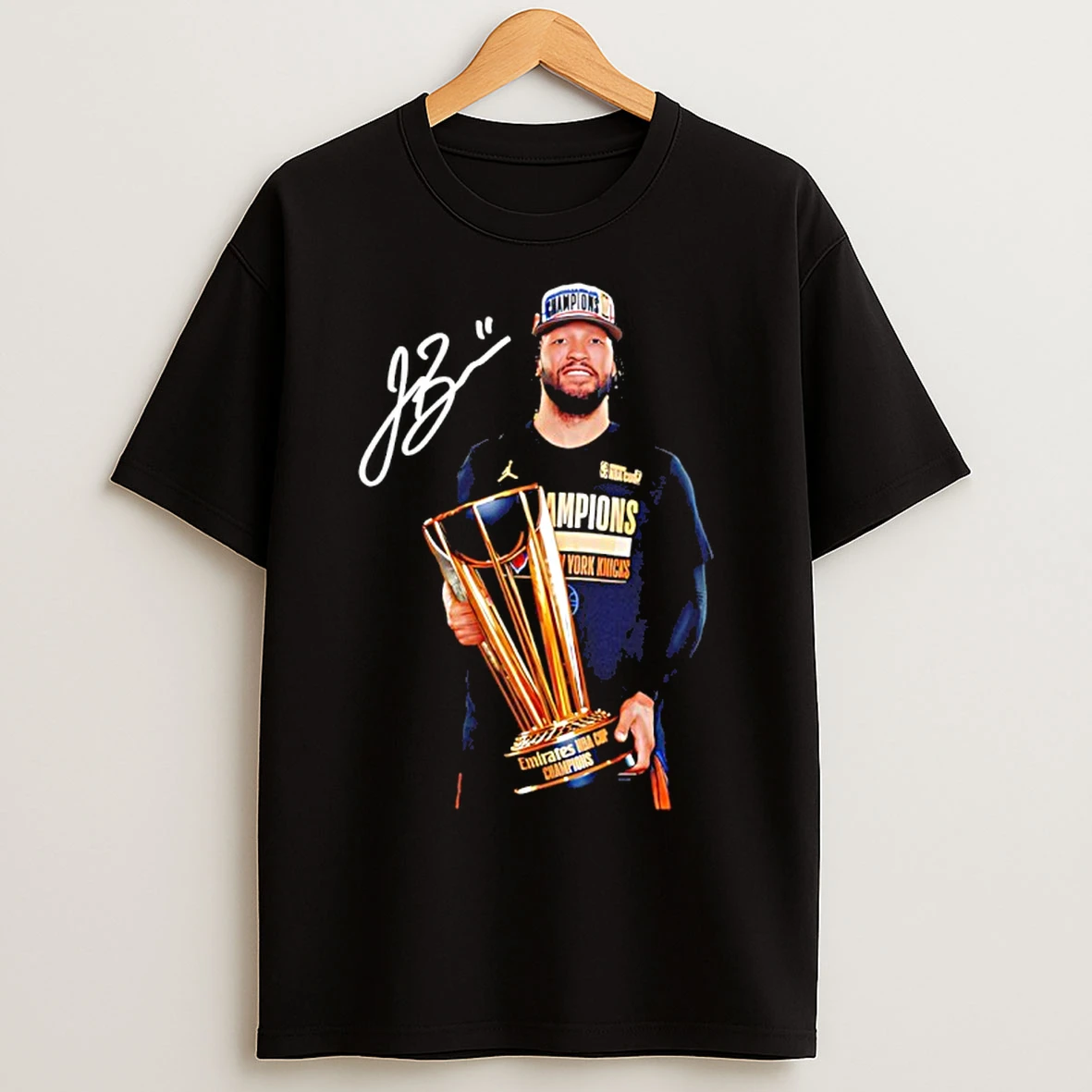 Classic Jalen Brunson New York Knicks Mvp 2025 Nba Cup Champions Trophy T Shirts