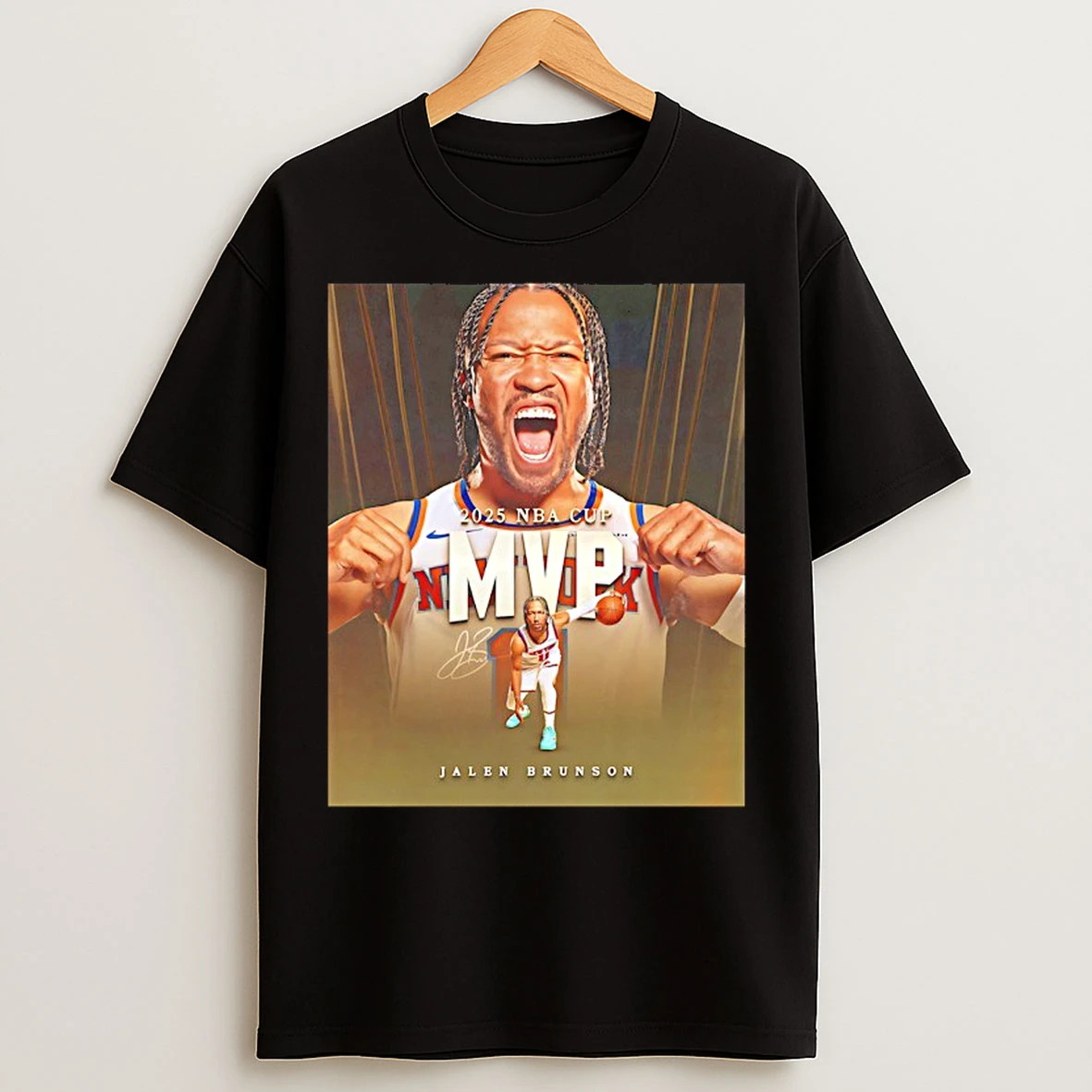 Classic Jalen Brunson New York Knicks Mvp 2025 Nba Cup Signature T Shirts