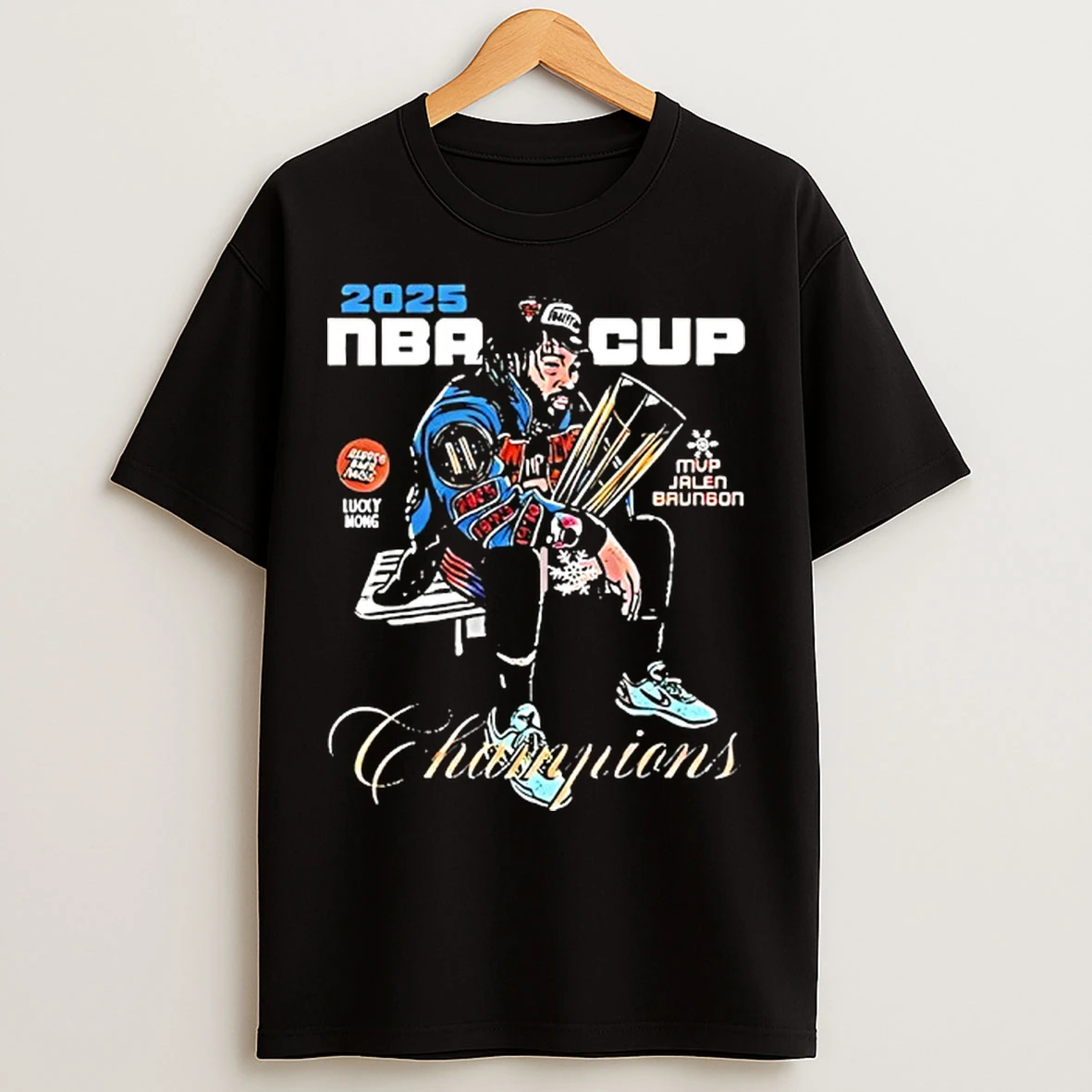 Classic Jalen Brunson New York Knicks Mvp Emirates Nba Cup Championship 2025 T Shirts