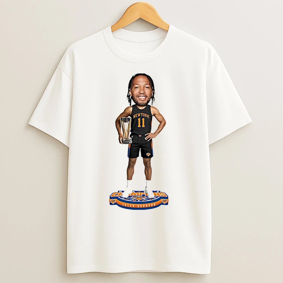 Classic Jalen Brunson New York Knicks Nba Cup Champions Caricature T Shirts
