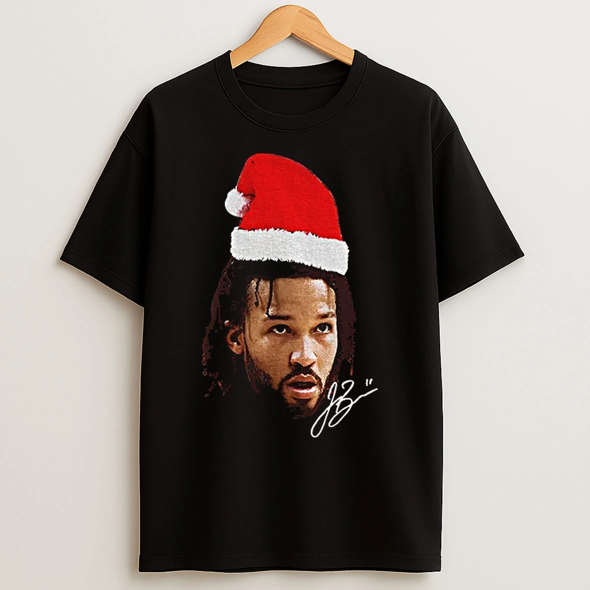 Classic Jalen Brunson Santa Hat Ugly Christmas Signature T Shirts