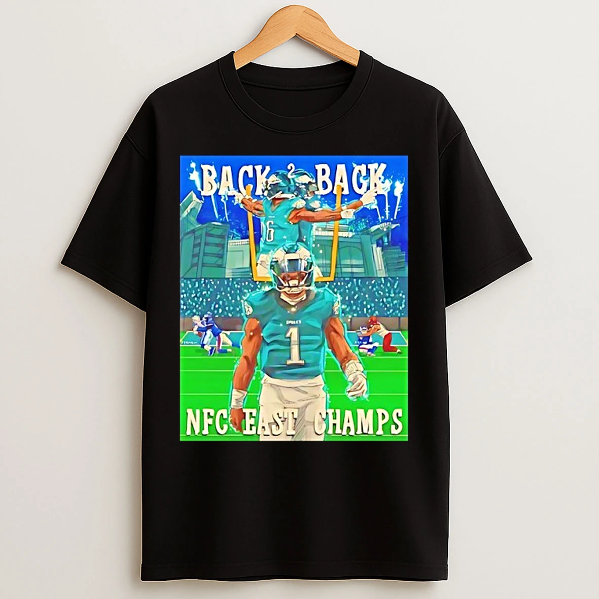 Classic Jalen Hurts Philadelphia Eagles Back 2 Back Nfc East Champs 2025 Vintage T Shirts