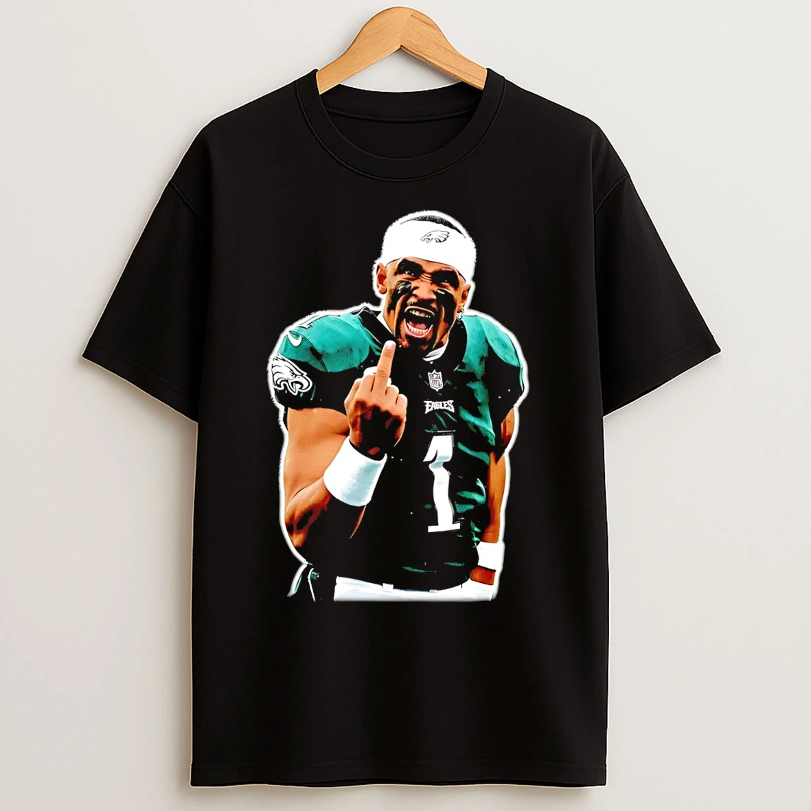 Classic Jalen Hurts Philadelphia Eagles Middle Finger 2025 T Shirts
