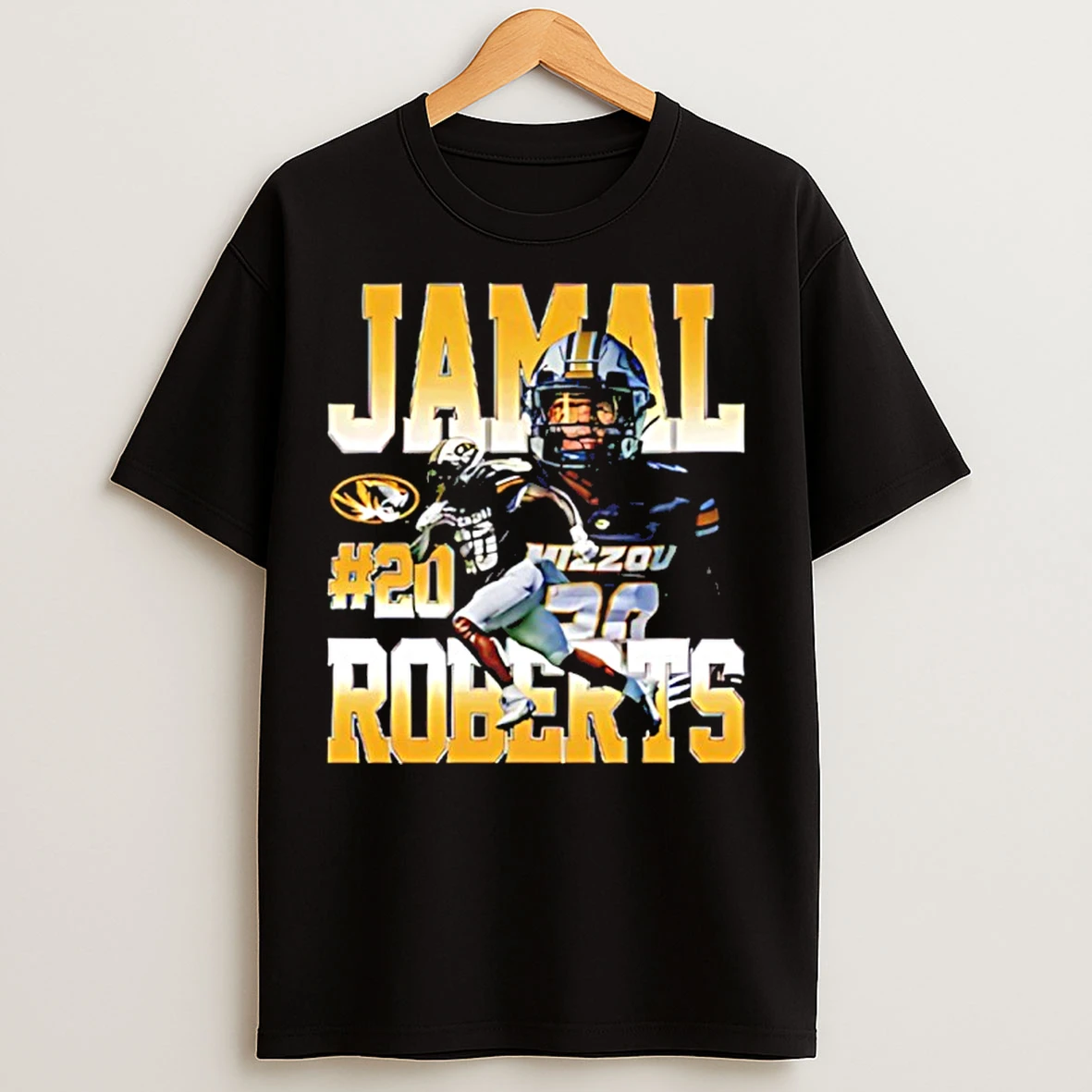 Classic Jamal Roberts Mizzou Tigers Player Collage T Shirts